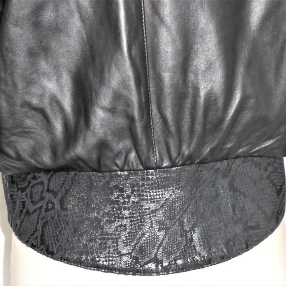 VINTAGE SPEISER FURS  BLACK LEATHER BOMBER STYLE JACKET. - Picture 11 of 16